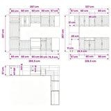 14 Piece Kitchen Cabinet Set "Lucca" White Engineered Wood 3314981