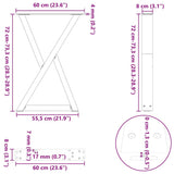 Dining Table Legs 2 pcs White 60x cm Steel 4012721