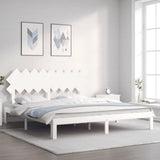 Bed Frame without Mattress White Super King Size Solid Wood Pine 3193742