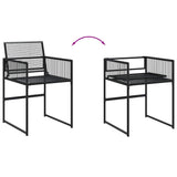 Garden Dining Set Black 3295036