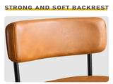 2 Pcs Brown PU Swivel Bar Stools with Removable Backrest & Double-Layer Seat, Metal Legs 89012247