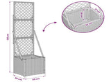 Garden Planter with Trellis Grey 35 x 30 x 135 cm Poly Rattan 42026882