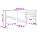 Radiator Cover Old Wood 205 x 21.5 x 83.5 cm Engineered Wood 852724