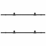 Sliding Door Hardware Kit 200 cm Steel Black 3295730