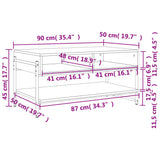 Coffee Table Smoked Oak 90x50x45 cm Engineered Wood 838970