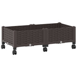 Garden Planter with Wheels Brown 80 x 40 x 29 cm PP 3422954
