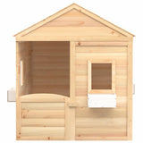 Playhouse with Lockable Door and Flower Pots Solid Wood Fir 93686