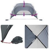Beach Tent Grey 274x178x170/148 cm 185T Polyester 94405