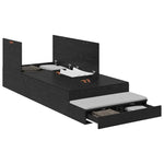 Storage Bed Frame with Drawer Black oak 236.5 x 90 x 31.5 cm 3335606