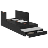 Storage Bed Frame with Drawer Black Oak 90 cm Engineered Wood 3335606