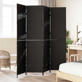 Room Divider Folding Manual Black 195 x 180 cm Poly Rattan 42003672