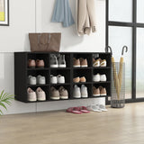Shoe Cabinet Set of 2 Black Engineered wood Medium Shoe Cabinet 808687