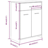 Bathroom Cabinet Grey Sonoma 60x33x80 cm Engineered Wood 815664