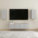 4 Piece TV Cabinet Set Concrete Grey Engineered Wood 3079062