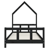Kids Bed Frame Black 90x190 cm Solid Wood Pine 834563