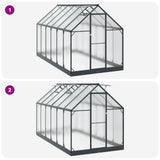 Garden Greenhouse with Door Anthracite 183.5 x 363.5 x 207 cm 3433044