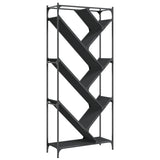 Bookcase Black 79x30x180 cm Engineered Wood and Metal 845431