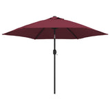 Garden Parasol with Metal Pole Bordeaux Red 300 cm 313752