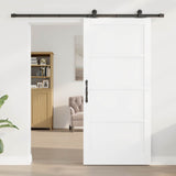 Sliding Door ORKDAL 93 x 202 cm Engineered Wood White and Black 3450101
