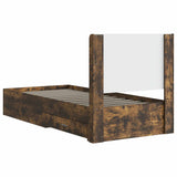 Bed Frame with Storage and Headboard Smoked Oak 75 x 190 cm 3414169