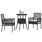 Garden Dining Set 3 pcs Black Poly rattan 3334941