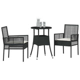 Garden Dining Set 3 pcs Black Poly rattan 3334941