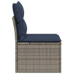 Garden Sofa with Cushion 3 pcs Grey 55 x 62 x 69 cm Poly rattan 366162