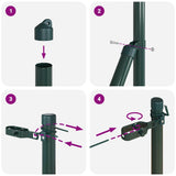 Embedded Fence Post 52 pcs Green Powder-Coated Steel 3350118