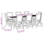 ZNTS 9 Piece Garden Dining Set Solid Wood Acacia and Textilene 3279279