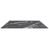 Table Top Black 100x62 cm 8mm Tempered Glass with Marble Design 322275