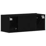 TV Cabinet 80 x 30 x 30 cm Black Oak Engineered Wood 862486