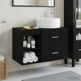 Bathroom Furniture Set 2 pcs Black Oak Engineered Wood 3403929