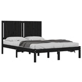 Bed Frame without Mattress Black 140x190 cm Solid Wood Pine 3104397
