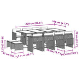 13 Piece Garden Dining Set with Cushions Light Grey Poly Rattan 3211163