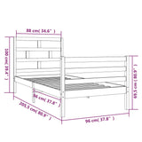 3101268 Bed Frame without Mattress Solid Wood 90x200 cm