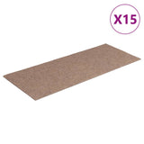 ZNTS Self-adhesive Stair Mats Rectangular 15 pcs 60x25 cm Light Brown 326912