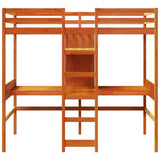 Loft Bed Frame without mattress Wax Brown 90x190cm Solid Wood Pine 3308549
