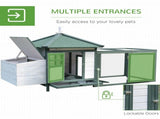 Chicken Coop, Small Animal Pet cage w/ Nesting Box, Wooden Outdoor Run, Green T3398P548004