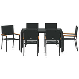 Garden Dining Set 7 pcs Black Poly Rattan 3365393