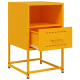 ZNTS Bedside Cabinets 2 pcs Mustard Yellow 36x39x60.5 cm Steel 846561