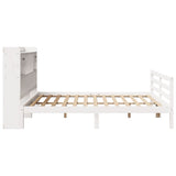 Bookcase Bed without Mattress White 180x200 cm Super King Solid Wood Pine 3321945