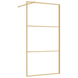 Walk-in Shower Wall Gold 115 x 195 cm Glass and Aluminium 154941