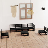 7 Piece Garden Lounge Set Black Solid Pinewood 3075408