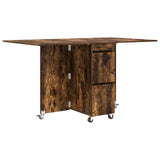 Dinning Table 2 pcs 140 x 80 x 77 cm Engineered Wood Smoked Oak 3424936