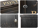 Wall Mounted Mailbox Bronze 29 x 13 x 41 cm Cast Aluminum 42023499