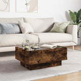Coffee Table with LED Smoked Oak 70x50x30 cm Engineered Wood 847515