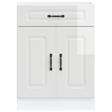 Kitchen Base Cabinet Kalmar High Gloss White Engineered Wood 853489