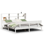 ZNTS Bookcase Bed without Mattress White 180x200 cm Super King Solid Wood Pine 3321815