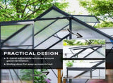 190 x 190cm Walk-In Polycarbonate Greenhouse T3398P377632