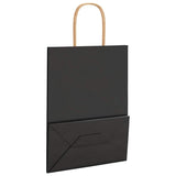 Paper Bags 250 pcs with Handles Black 21x11x28 cm 4101643